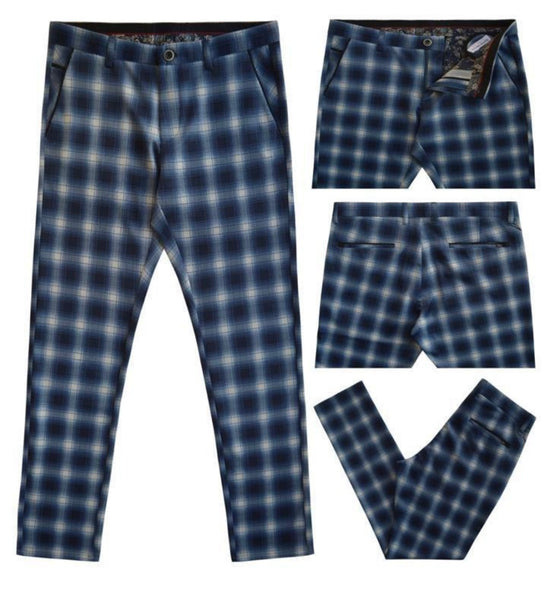 Men Fashion Plaid Pants