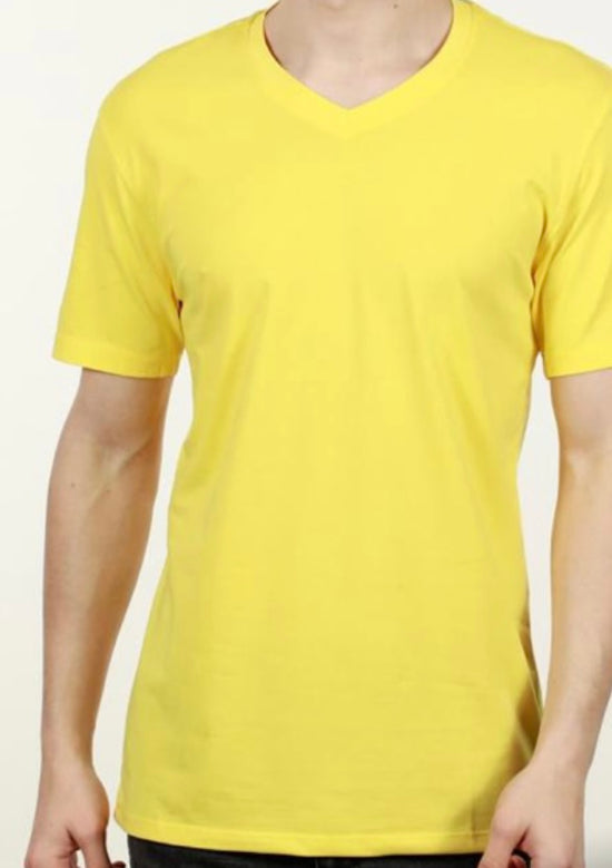 Luxury plain cotton V-Neck Tee
