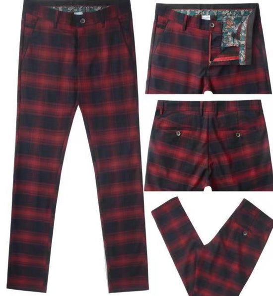 Men Fashion Plaid Pants