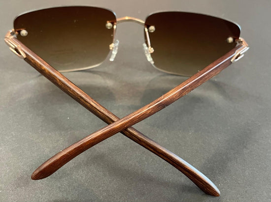 Fashion Cartier C Decor Rosewood Rimless Sunglasses