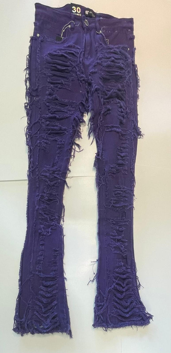 Flare bottom stack jean