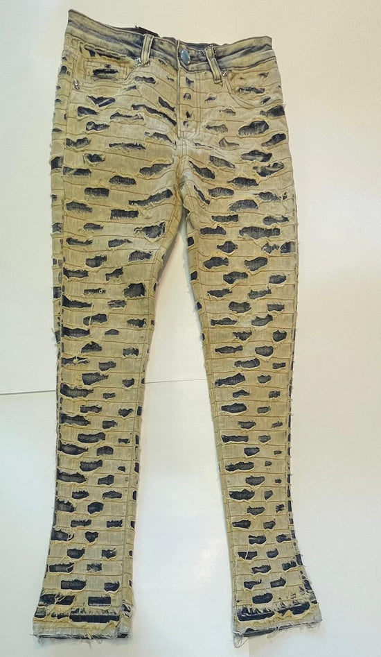 Men skinny stack fit jeans