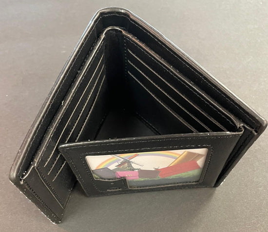 Men black hard shell wallet