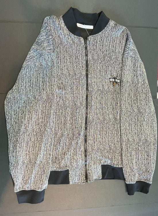 Black with silver stripe sweatsuit 